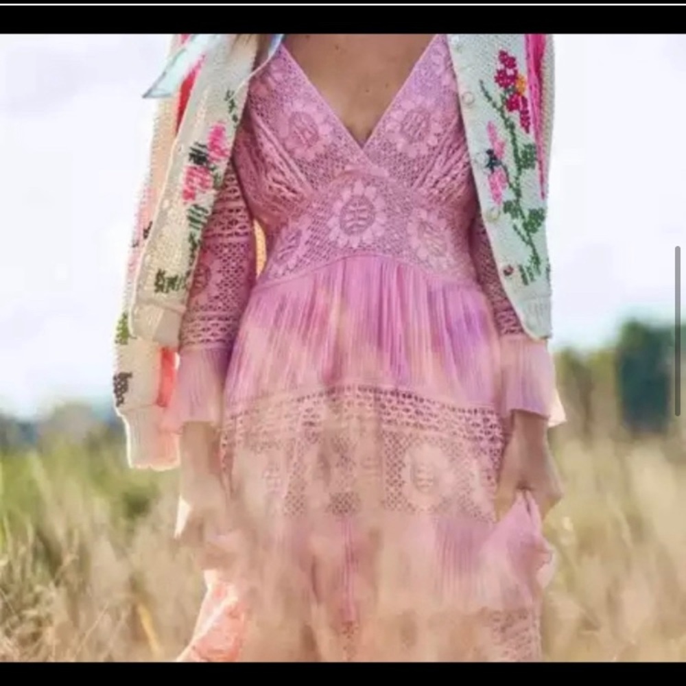 Pretty in Pink Crochet Cardigan NWT - Picture 5 of 11